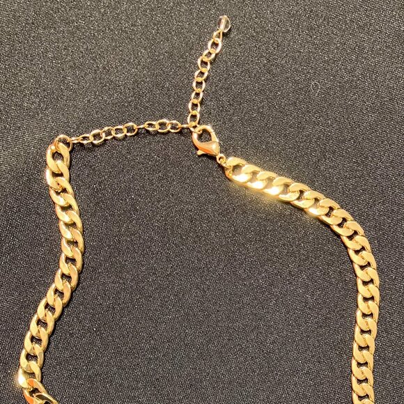 Gold Tone Cuban Chain with Toggle Clasp Charm (16") - Picture 3 of 9